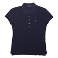 POLO RALPH LAUREN Womens Navy Blue Purple Pony Short Sleeve Polo Shirt M Classic