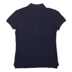 POLO RALPH LAUREN Womens Navy Blue Purple Pony Short Sleeve Polo Shirt M Classic