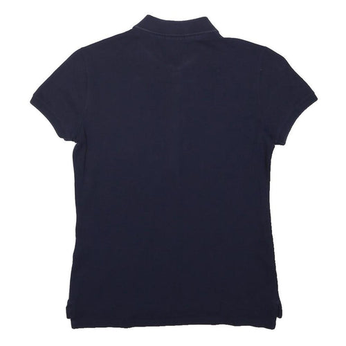 POLO RALPH LAUREN Womens Navy Blue Purple Pony Short Sleeve Polo Shirt M Classic