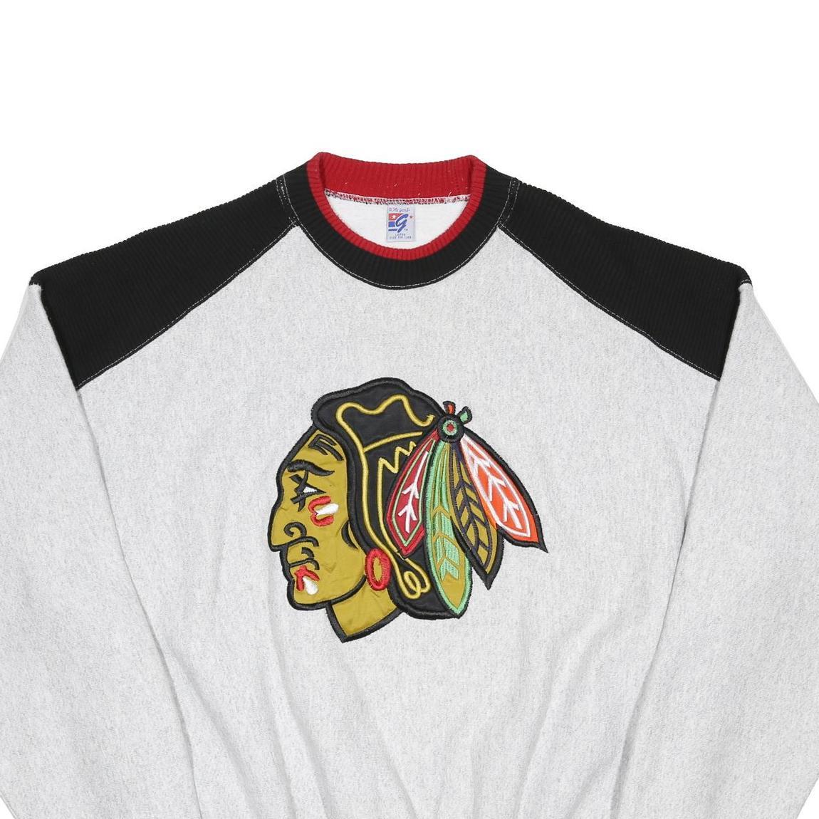 THE GAME Mens Grey Black & Red Crew Neck L Cotton Blend Sweatshirt Chicago Style