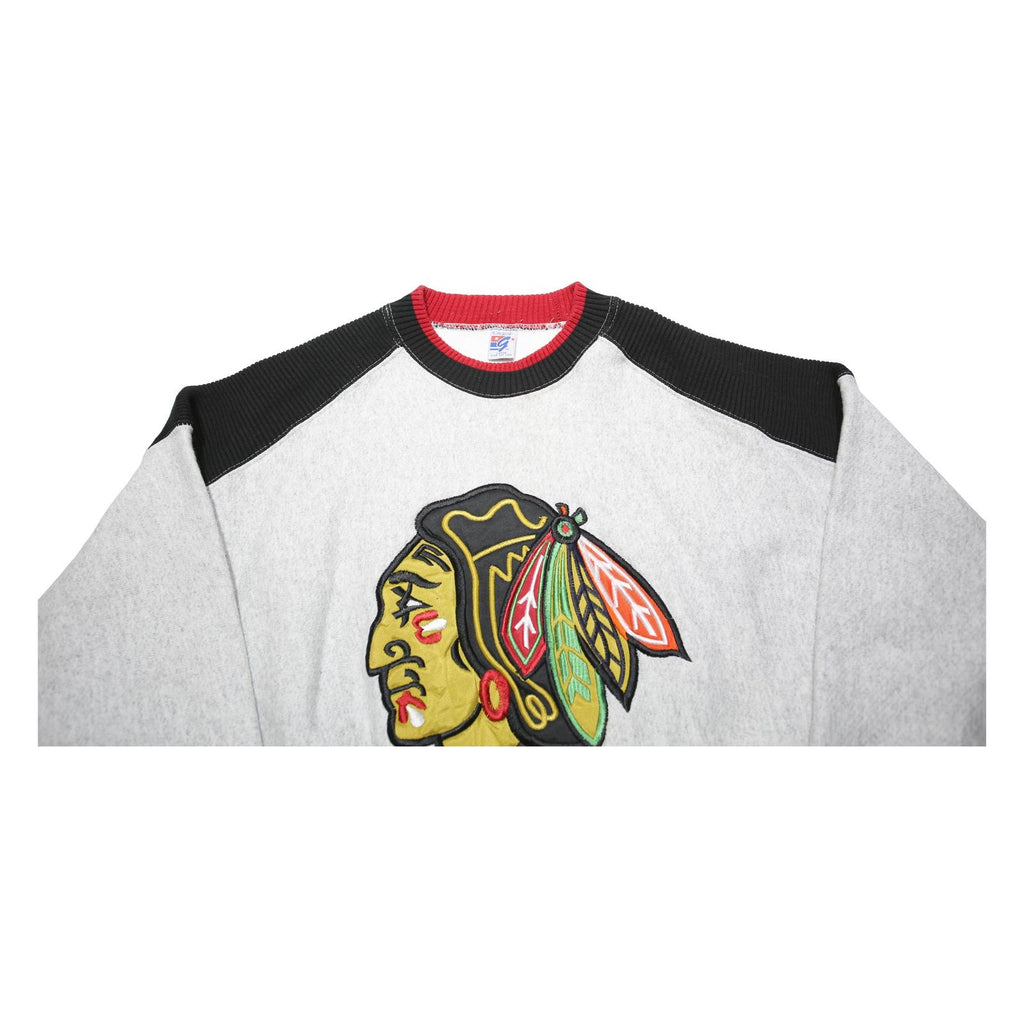 THE GAME Mens Grey Black & Red Crew Neck L Cotton Blend Sweatshirt Chicago Style