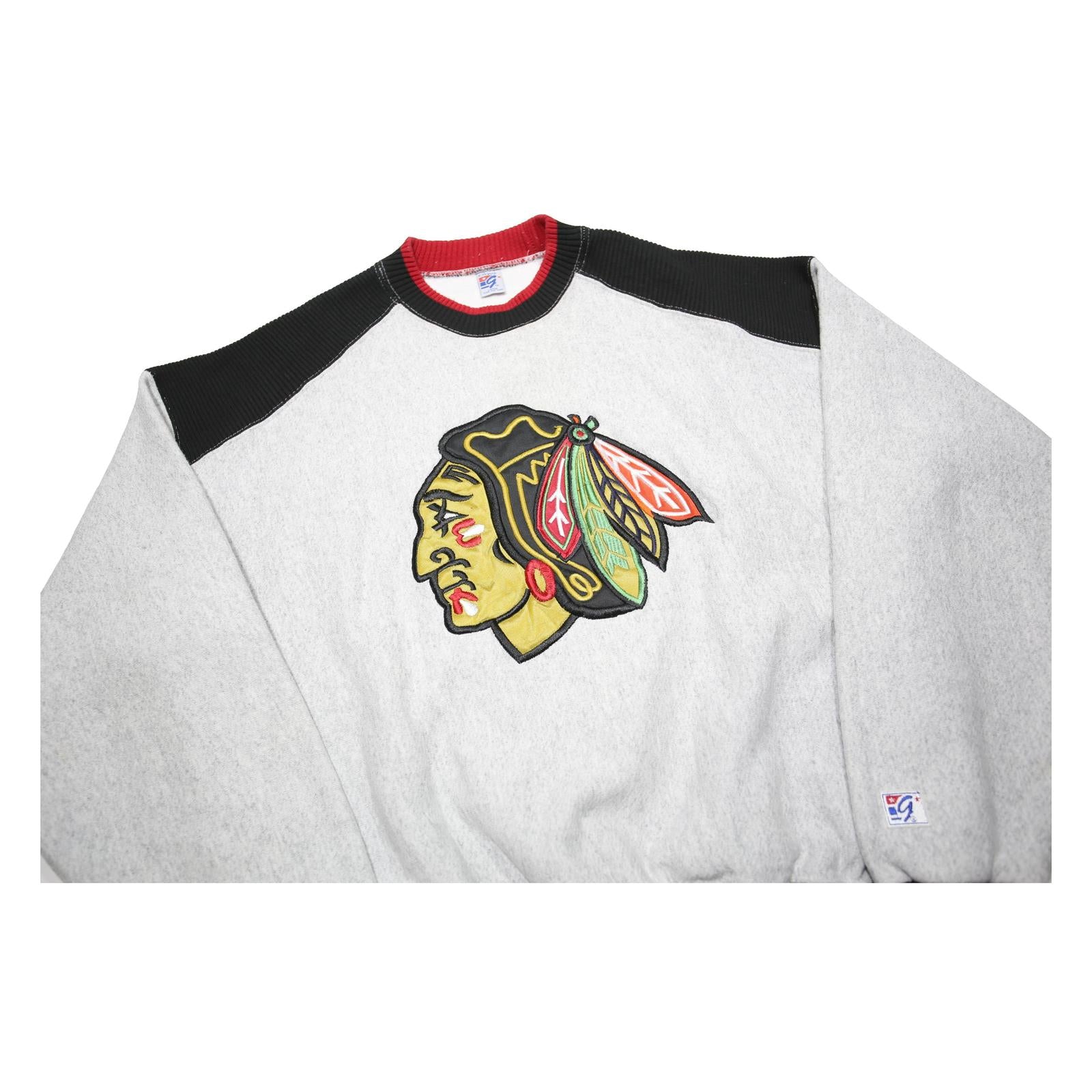 THE GAME Mens Grey Black & Red Crew Neck L Cotton Blend Sweatshirt Chicago Style