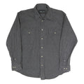 RURAL LIFE Mens Grey Plain Cotton Blend Shirt XL Casual Long Sleeve Button