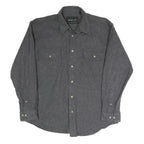 RURAL LIFE Mens Grey Plain Cotton Blend Shirt XL Casual Long Sleeve Button