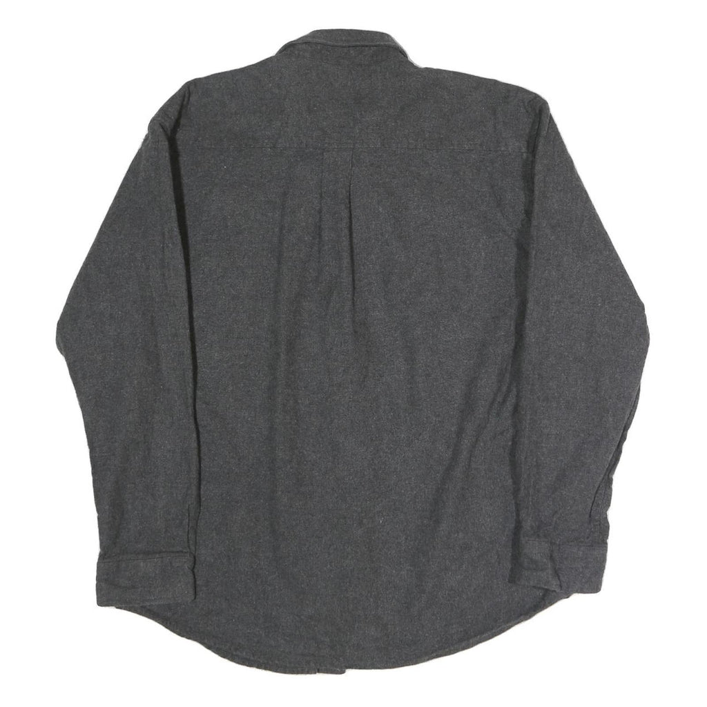 RURAL LIFE Mens Grey Plain Cotton Blend Shirt XL Casual Long Sleeve Button