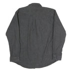 RURAL LIFE Mens Grey Plain Cotton Blend Shirt XL Casual Long Sleeve Button