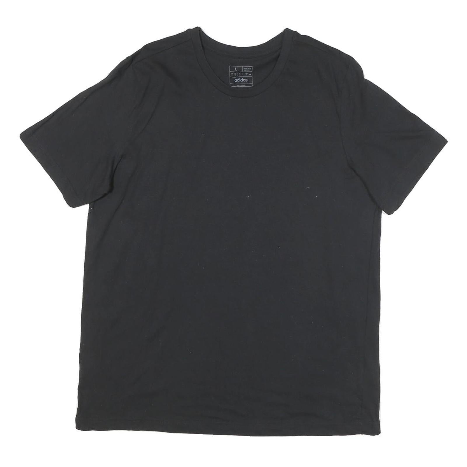 ADIDAS Mens Black Team Graphic T-Shirt L Short Sleeve Crew Neck Sports Casual