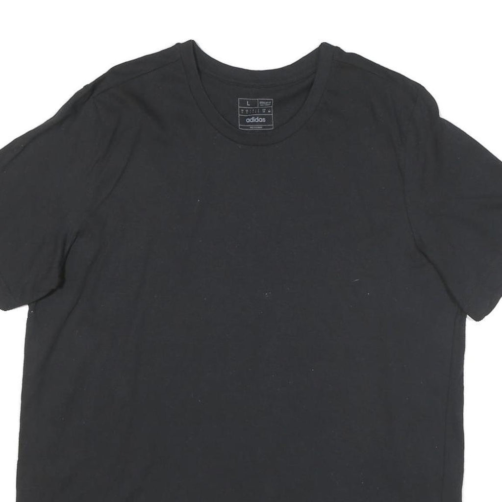 ADIDAS Mens Black Team Graphic T-Shirt L Short Sleeve Crew Neck Sports Casual