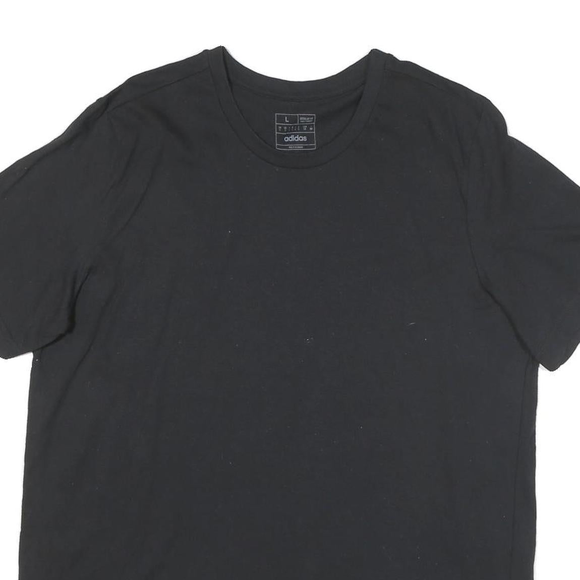 ADIDAS Mens Black Team Graphic T-Shirt L Short Sleeve Crew Neck Sports Casual