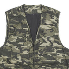 Mens Green Camouflage Cotton Blend Utility Jacket M Zip Front Casual Outdoor