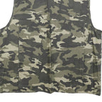 Mens Green Camouflage Cotton Blend Utility Jacket M Zip Front Casual Outdoor