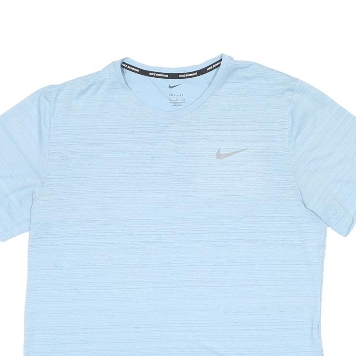 NIKE Mens Blue Running T-Shirt M Short Sleeve Crew Neck Lightweight Sports