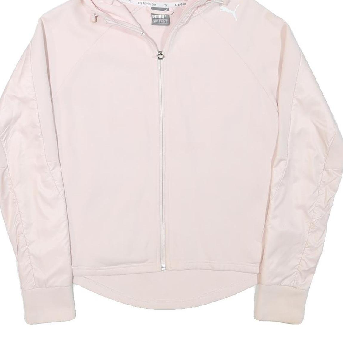 PUMA Womens Pink Hooded Jacket S Polyester Blend Zip Plain Lightweight