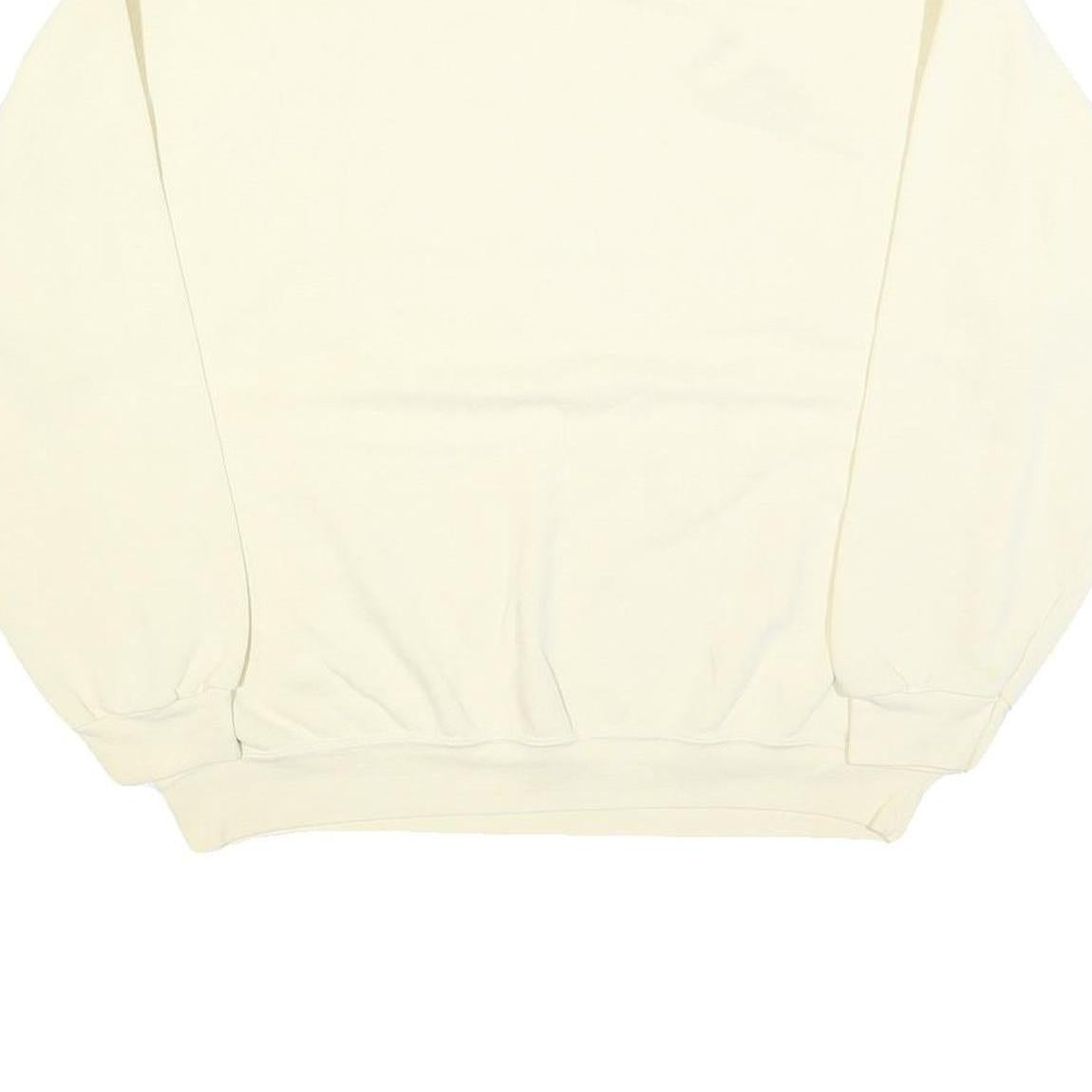 LEE Womens Cream Sweatshirt Crew Neck L Cotton Blend Pullover Casual