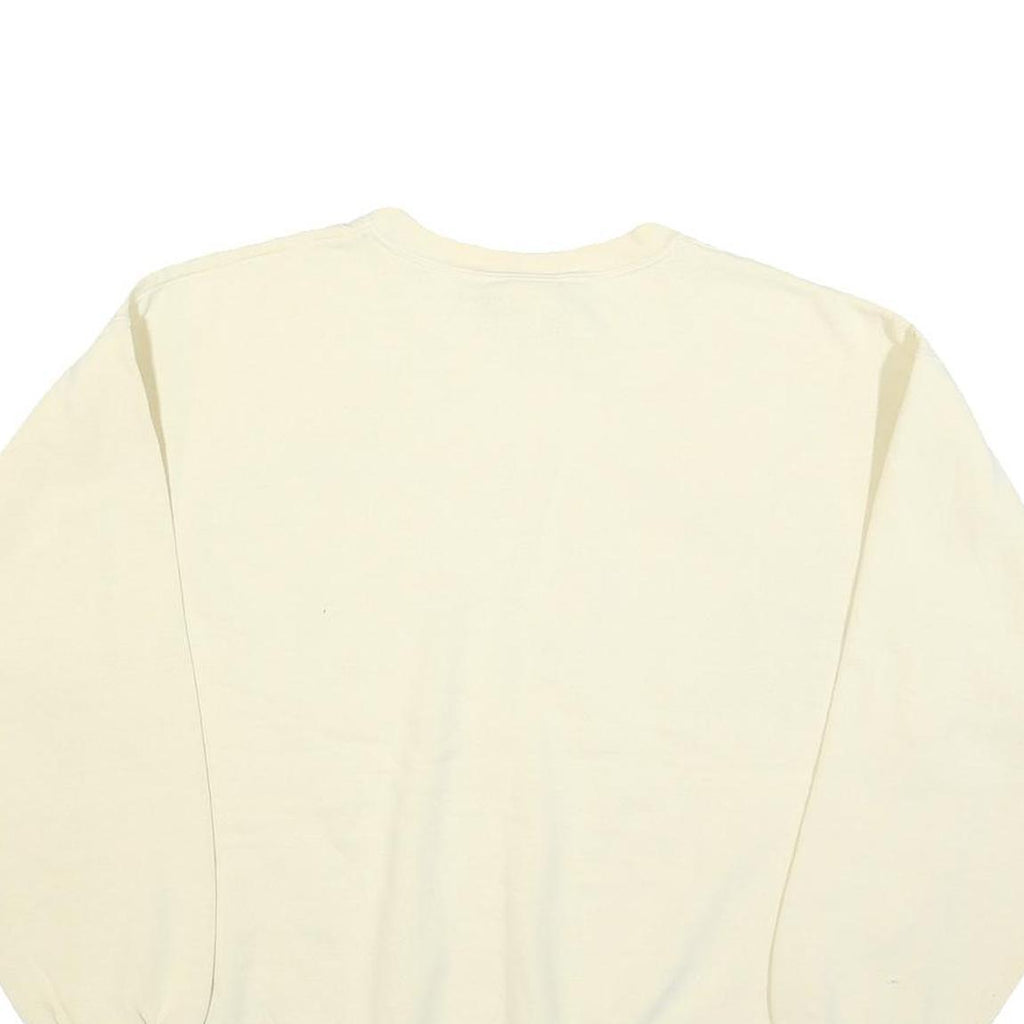LEE Womens Cream Sweatshirt Crew Neck L Cotton Blend Pullover Casual