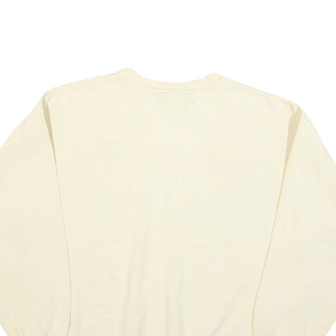 LEE Womens Cream Sweatshirt Crew Neck L Cotton Blend Pullover Casual