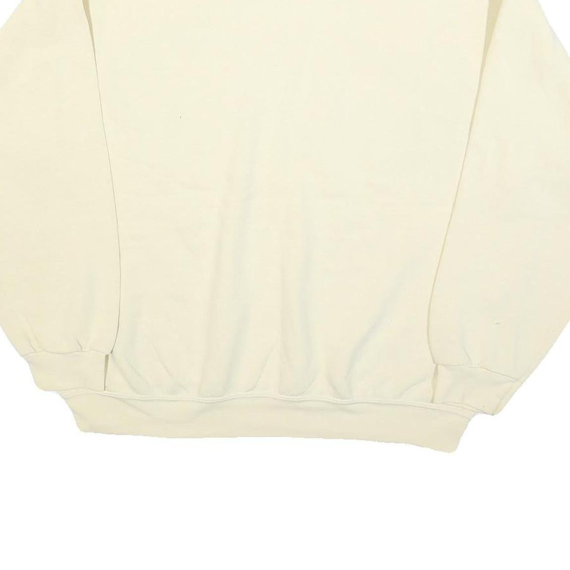 LEE Womens Cream Sweatshirt Crew Neck L Cotton Blend Pullover Casual