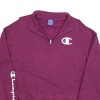 CHAMPION Womens Red 1/4 Zip XL Sweatshirt Logo Pullover Sports Casual