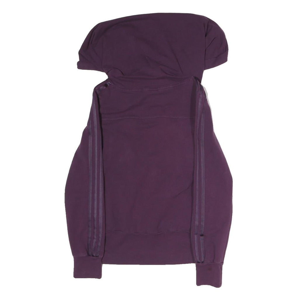ADIDAS Womens Purple Hoodie S Cotton Blend Casual Sporty Sweatshirt