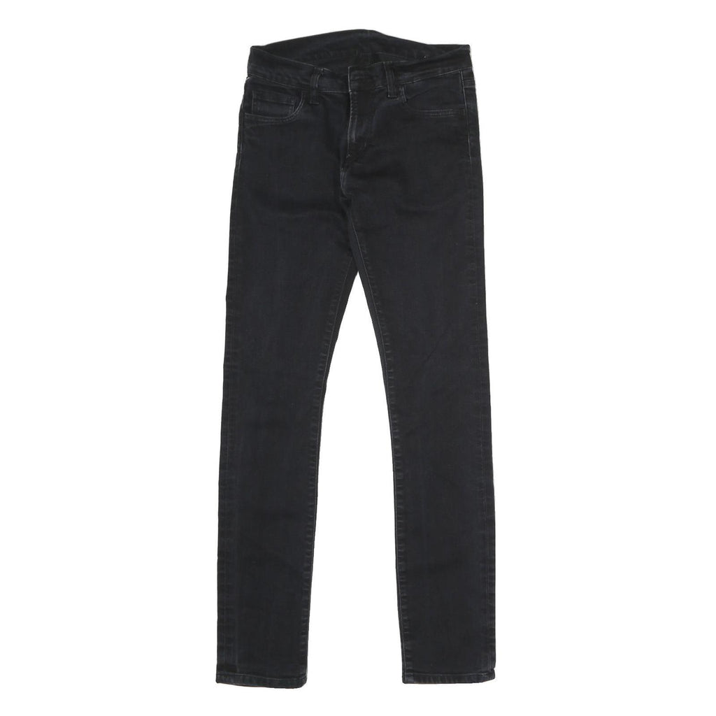 CARHARTT Mens Slim Skinny Black Denim Cotton Jeans W30 L32 Button Closure