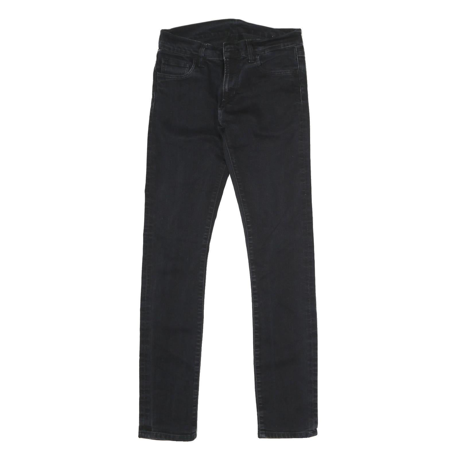 CARHARTT Mens Slim Skinny Black Denim Cotton Jeans W30 L32 Button Closure