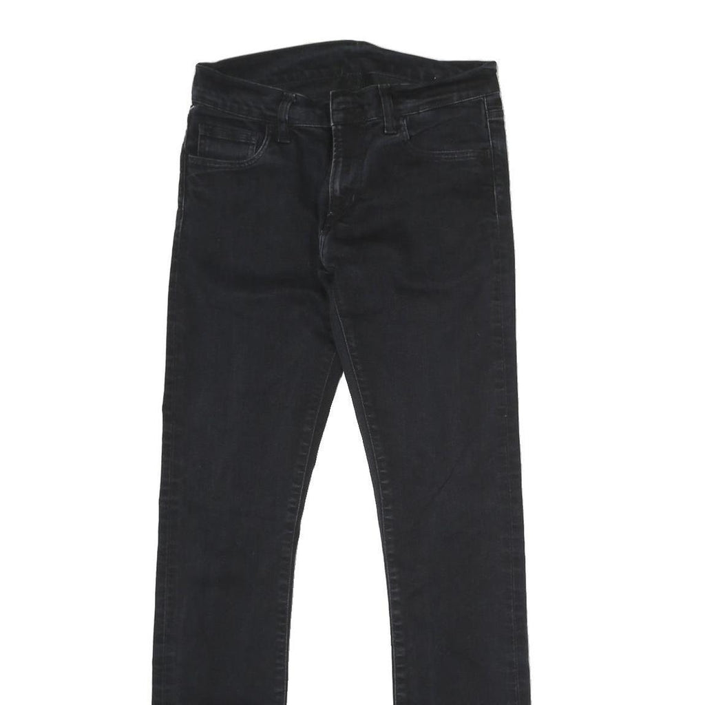 CARHARTT Mens Slim Skinny Black Denim Cotton Jeans W30 L32 Button Closure