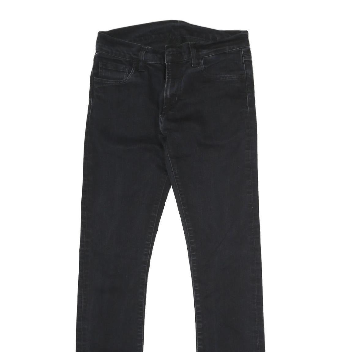 CARHARTT Mens Slim Skinny Black Denim Cotton Jeans W30 L32 Button Closure