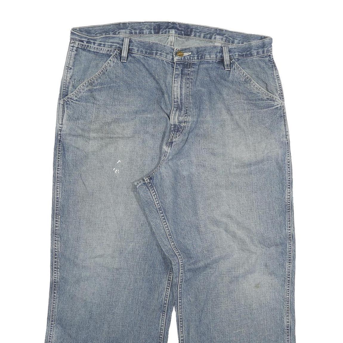 CARHARTT Mens Relaxed Jeans Blue Denim W36 L27 Cotton Blend Zip Workwear