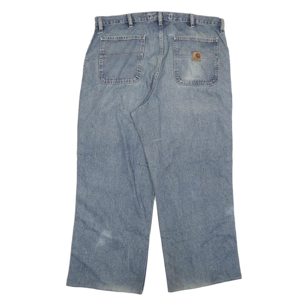 CARHARTT Mens Relaxed Jeans Blue Denim W36 L27 Cotton Blend Zip Workwear