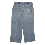 CARHARTT Mens Relaxed Jeans Blue Denim W36 L27 Cotton Blend Zip Workwear