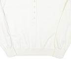 LEE Womens White Henley Neck XS Cotton Blend Sweatshirt Long Sleeve Pullover