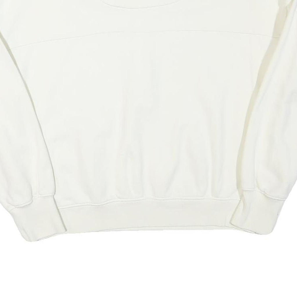 LEE Womens White Henley Neck XS Cotton Blend Sweatshirt Long Sleeve Pullover