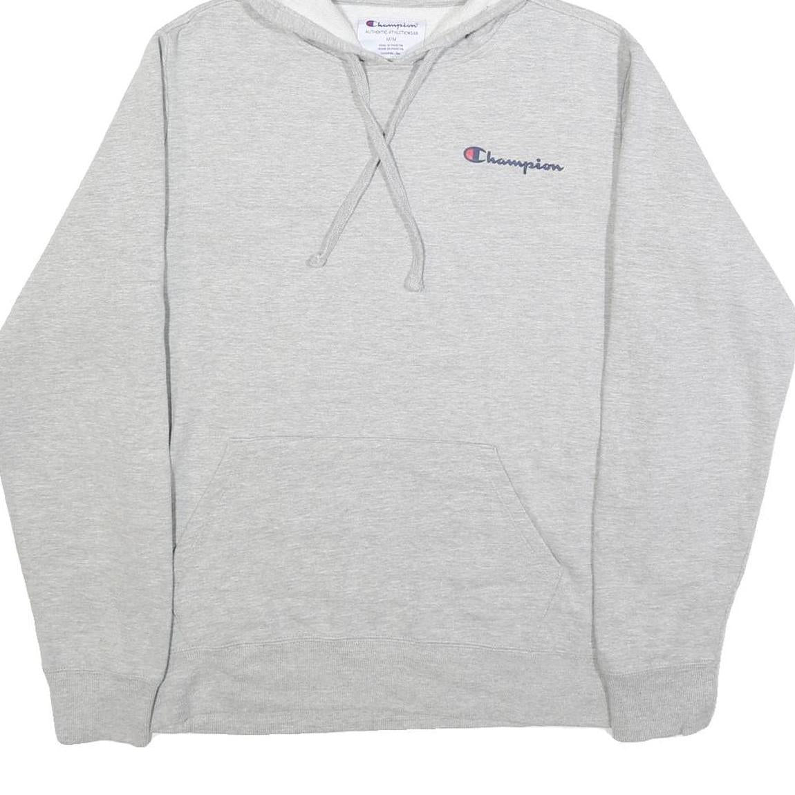 CHAMPION Mens Grey Hoodie M Cotton Blend Pullover Casual Everyday