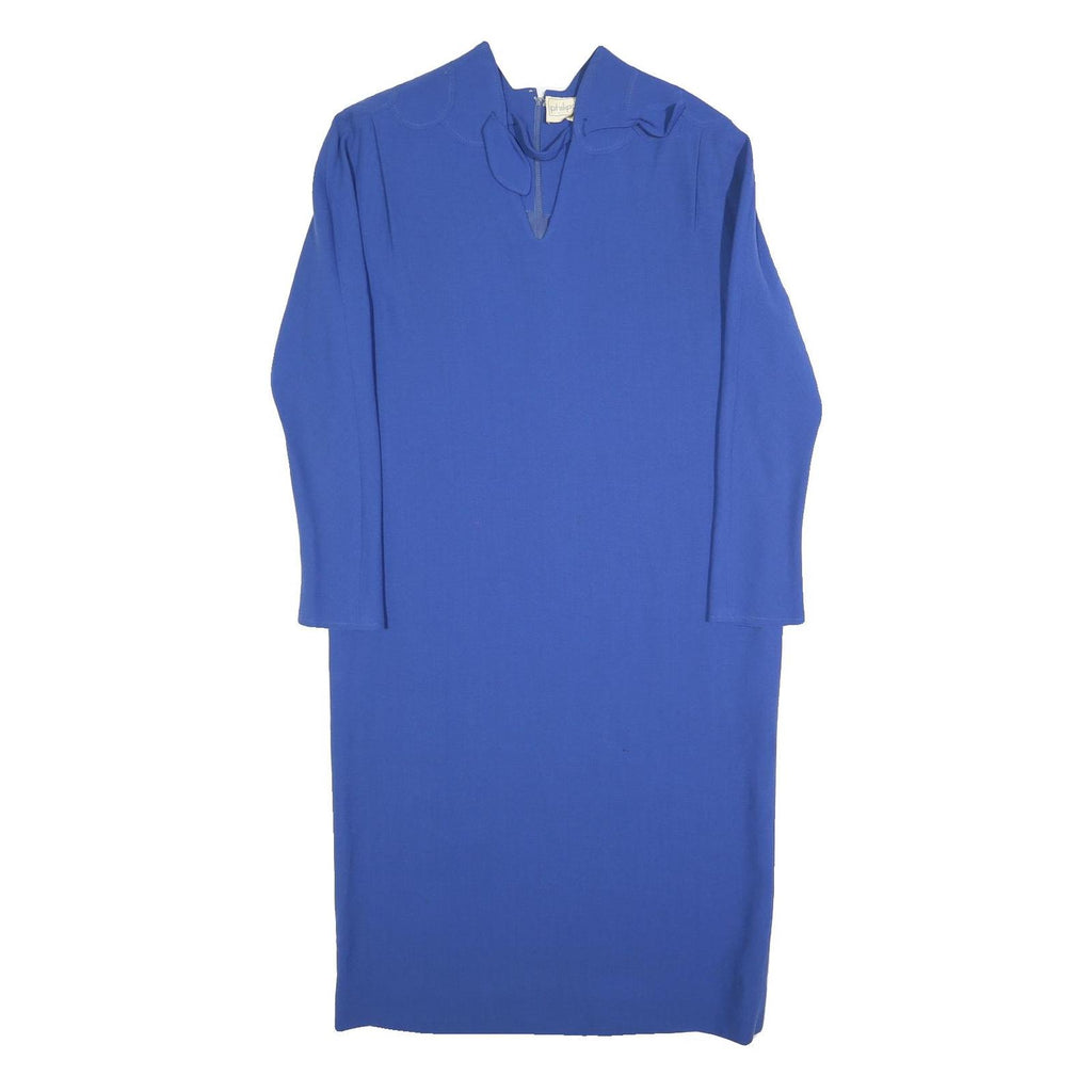 PHILIPPE DEVILLE Womens Blue Shift Dress Polyester Long Sleeve UK L Stylish