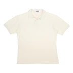 FILA Mens White Short Sleeve Plain M Polo Shirt Cotton Casual Summer