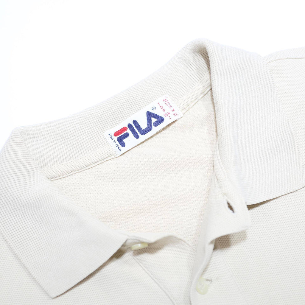 FILA Mens White Short Sleeve Plain M Polo Shirt Cotton Casual Summer