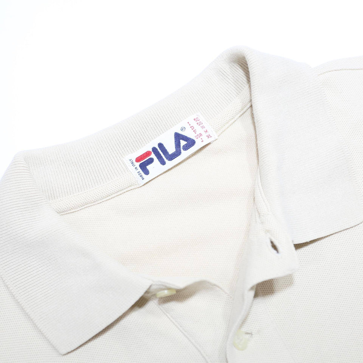 FILA Mens White Short Sleeve Plain M Polo Shirt Cotton Casual Summer