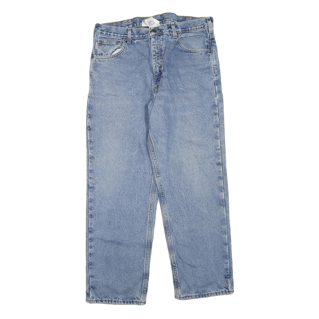 CARHARTT Mens Regular Fit Blue Denim Straight Jeans W36 L30 Classic Cotton Blend