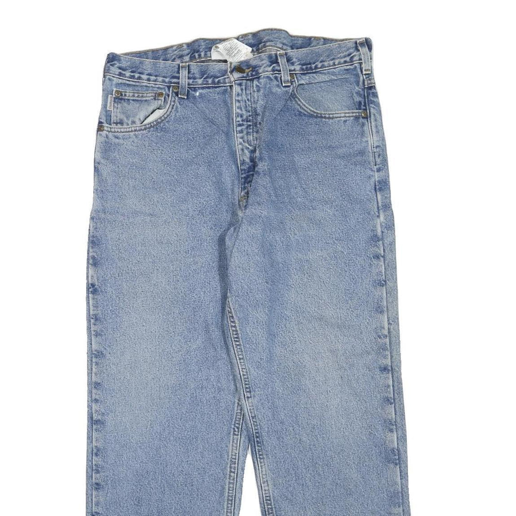 CARHARTT Mens Regular Fit Blue Denim Straight Jeans W36 L30 Classic Cotton Blend