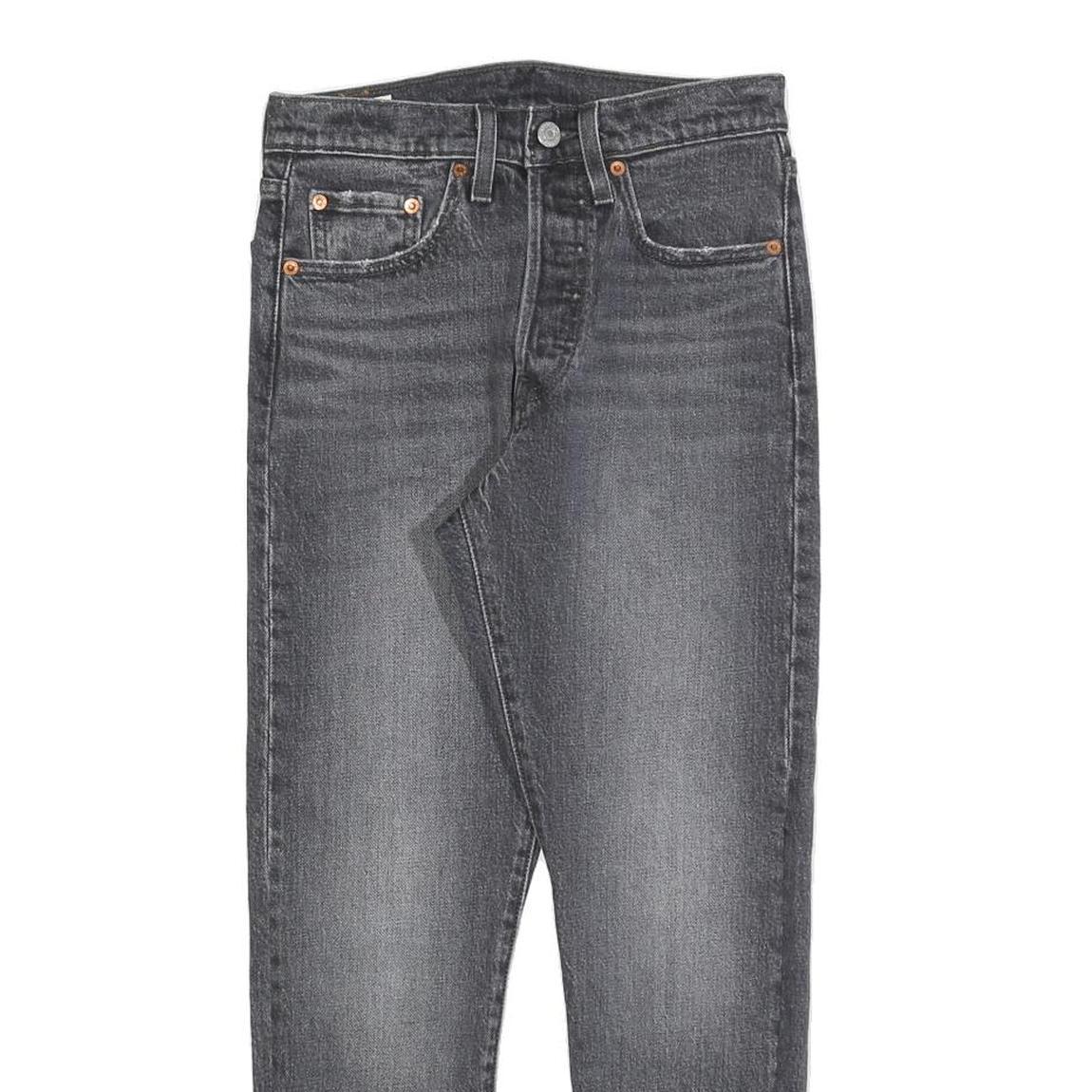 LEVI'S 501S BIG E Womens Slim Grey Denim Raw W24 L25 Slim Fit Jeans