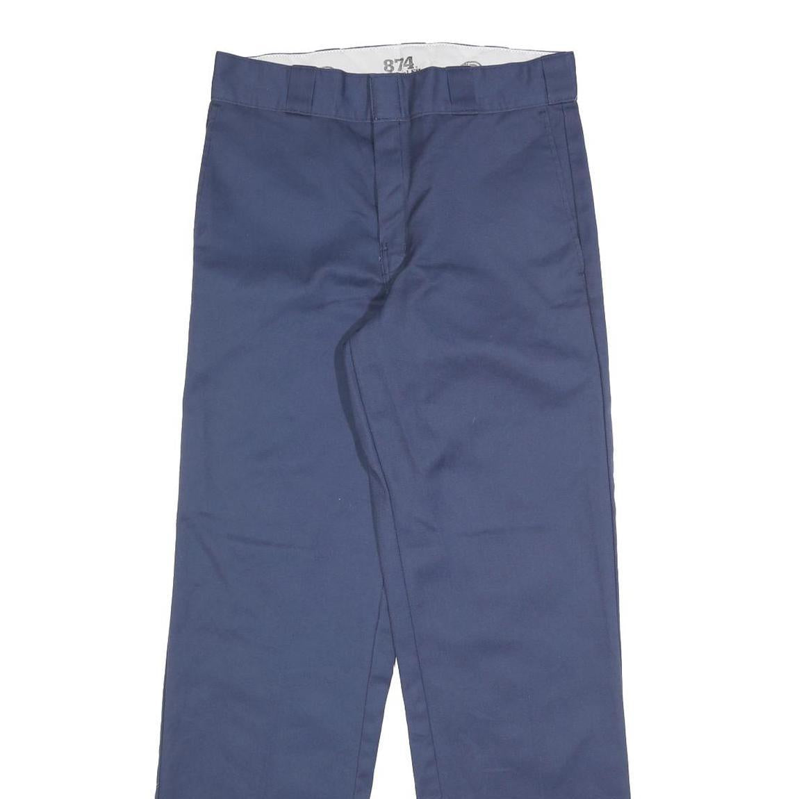 DICKIES Mens Blue Regular Fit Straight Leg Trousers W30 L32 Classic Workwear