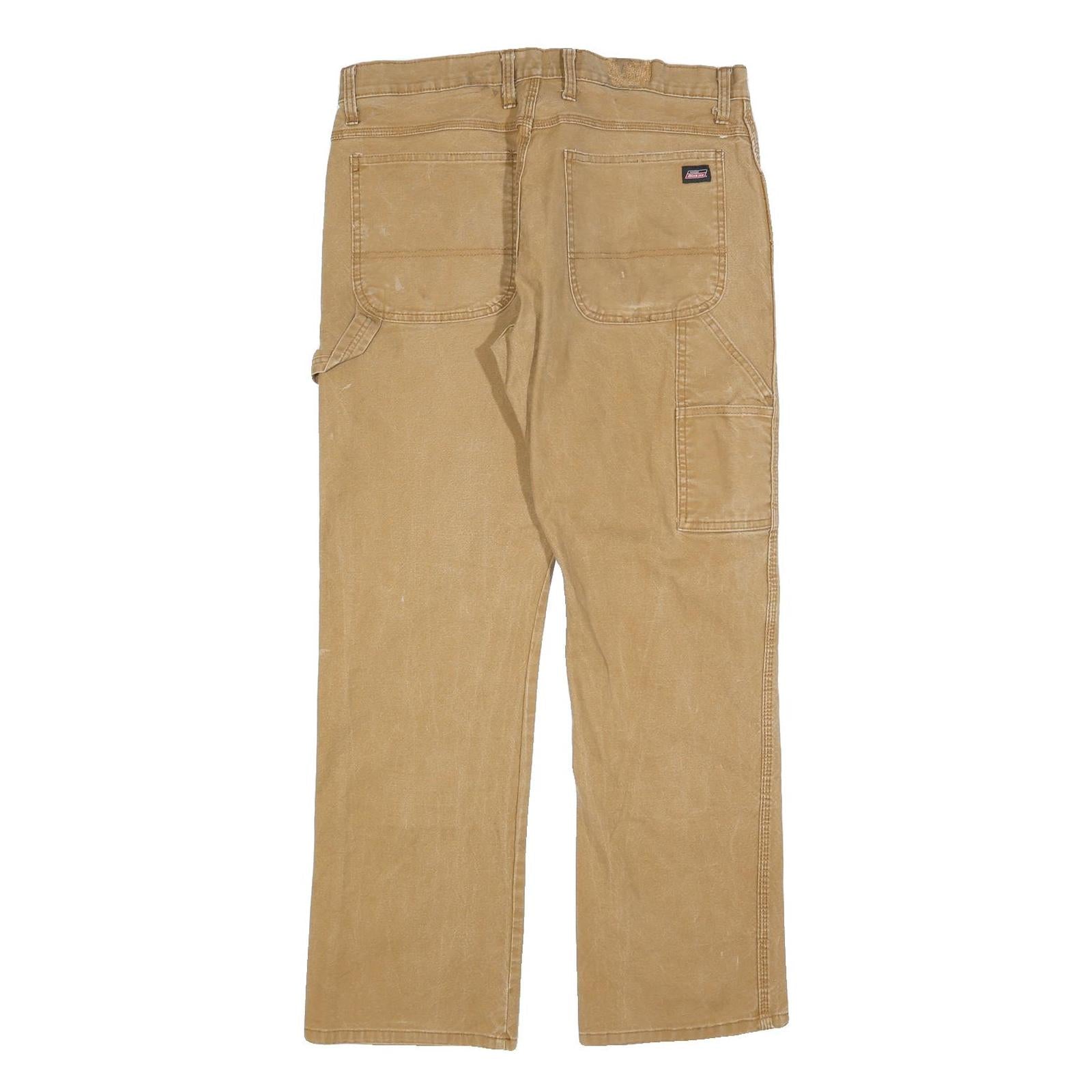 DICKIES Mens Relaxed Beige Jeans Denim W34 L32 Workwear Utility Carpenter