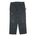 DICKIES Mens Cotton Blend Black Relaxed Cargo Trousers W36 L32 Workwear Utility