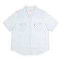 LEVI'S Womens White Denim Shirt XL Cotton Casual Short Sleeve Button