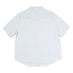 LEVI'S Womens White Denim Shirt XL Cotton Casual Short Sleeve Button