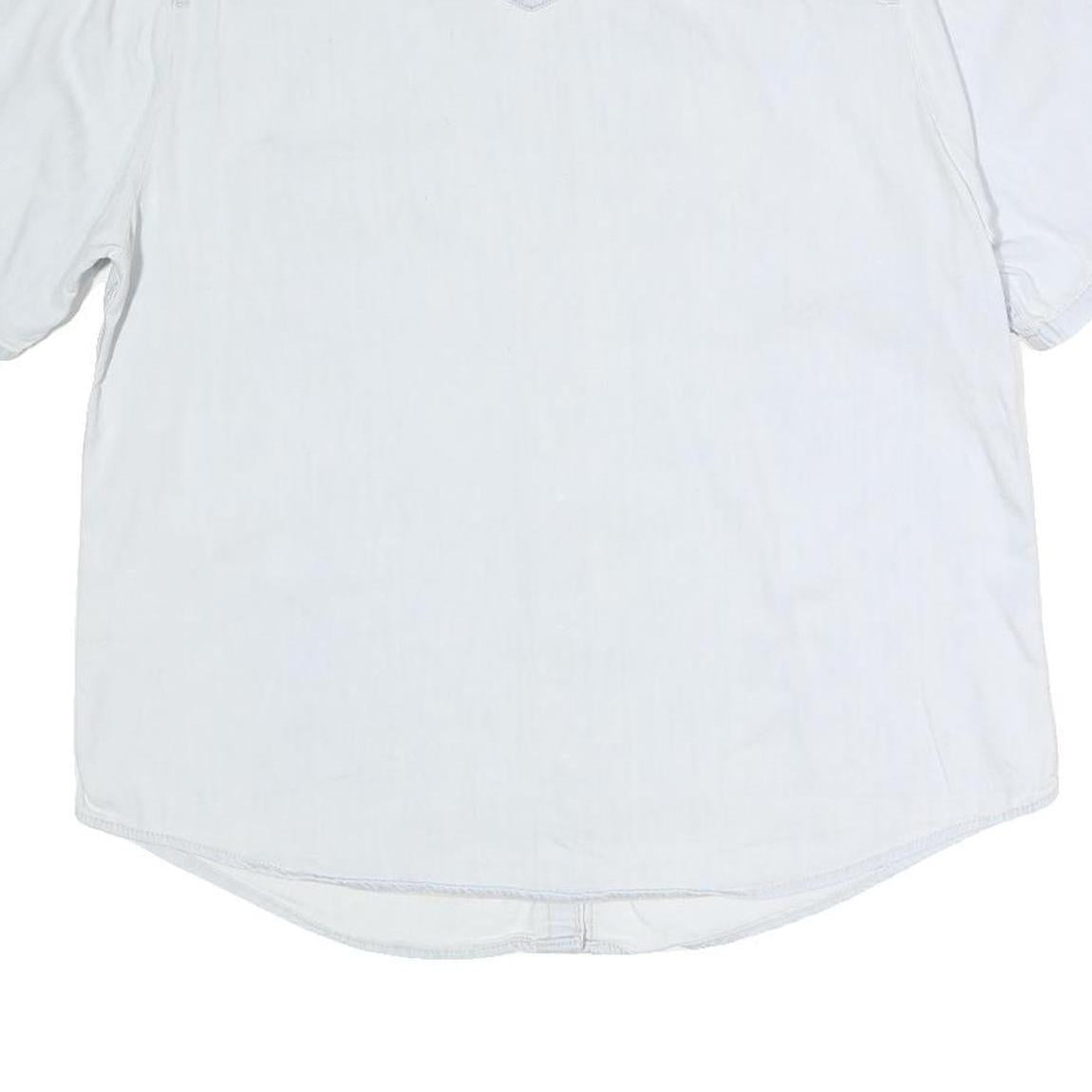 LEVI'S Womens White Denim Shirt XL Cotton Casual Short Sleeve Button