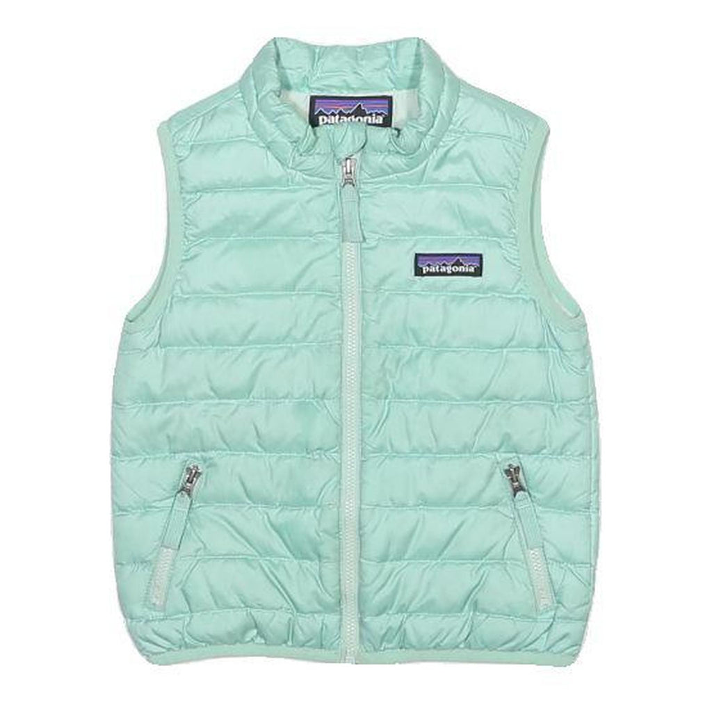 PATAGONIA Girls Mint Green Puffer Jacket 2Y Polyester Zip Sleeveless Warm