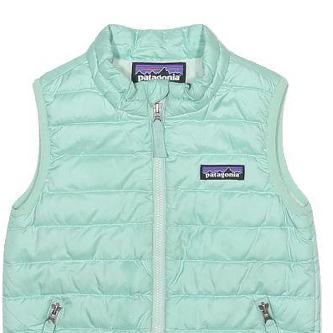 PATAGONIA Girls Mint Green Puffer Jacket 2Y Polyester Zip Sleeveless Warm