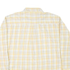 WRANGLER Mens Yellow & White Check Shirt 2XL Button Down Cotton Blend Casual