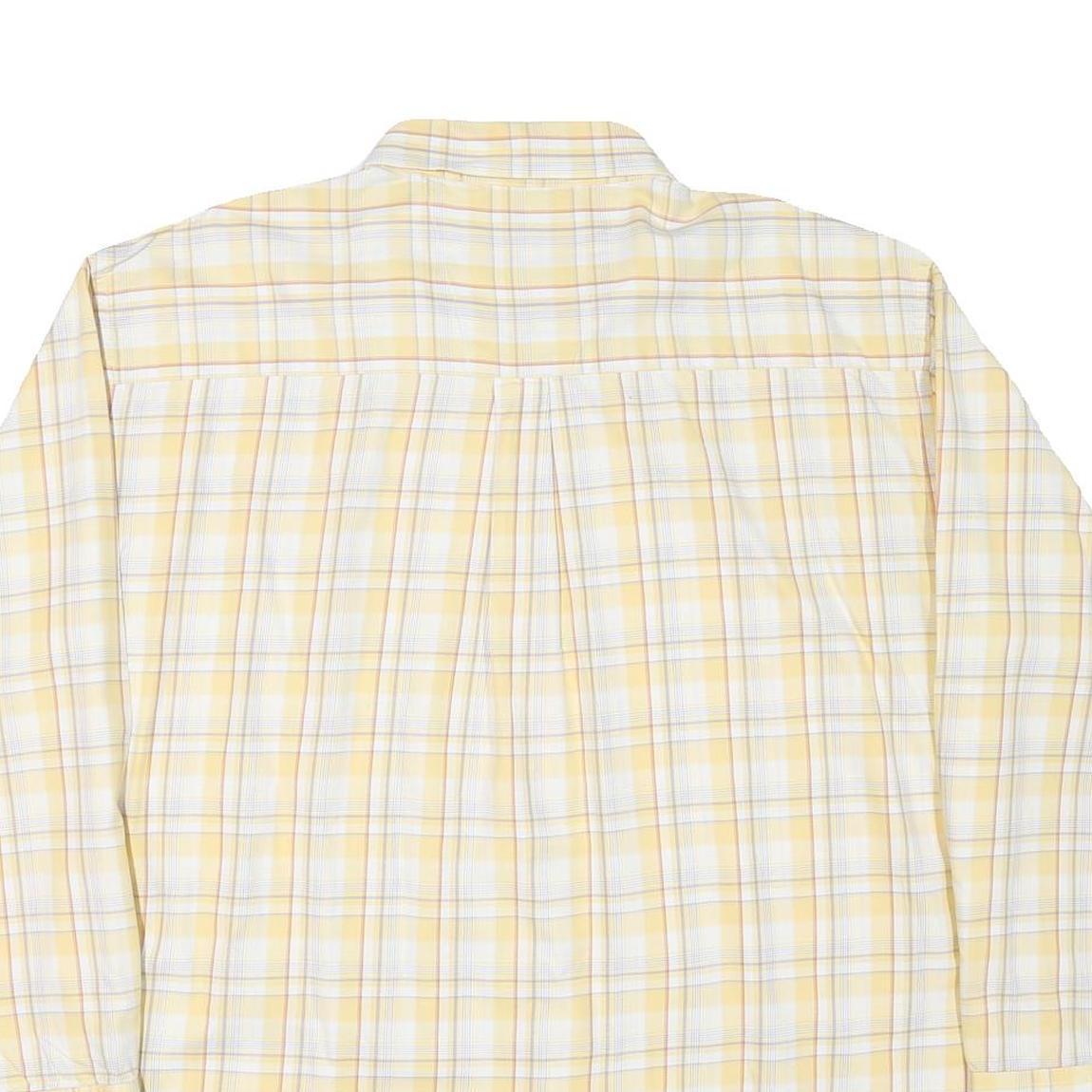 WRANGLER Mens Yellow & White Check Shirt 2XL Button Down Cotton Blend Casual